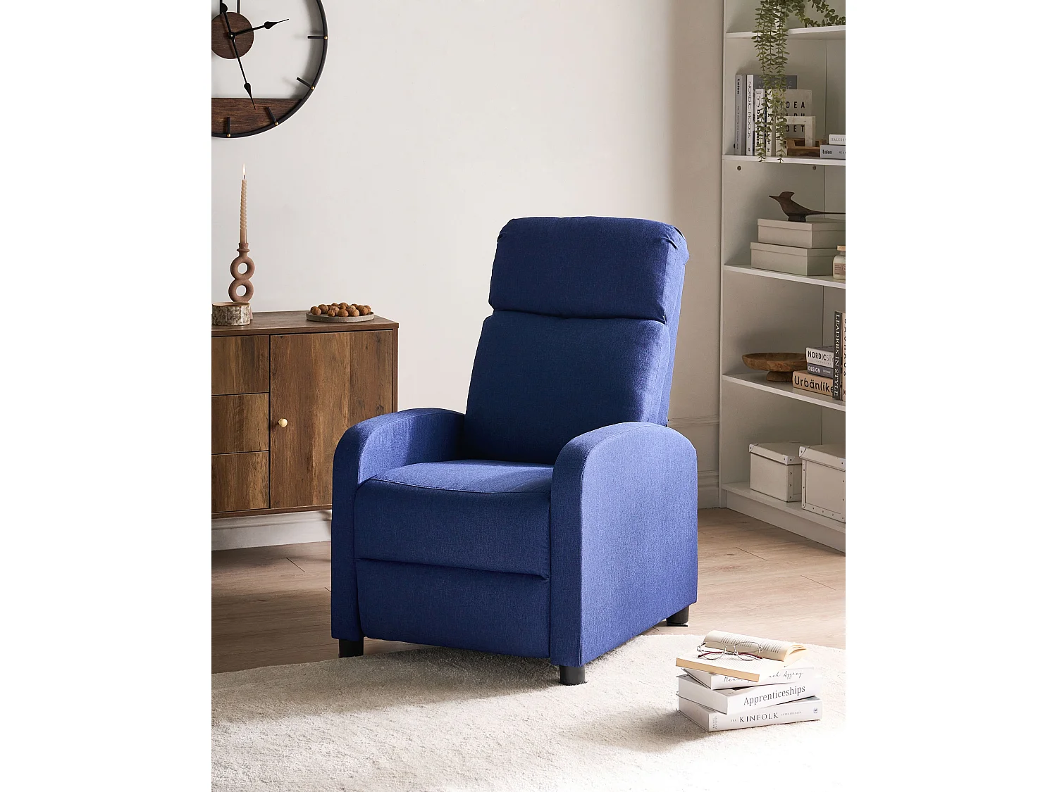 Fauteuil inclinable EMINENCE Lin synthétique Bleu marine