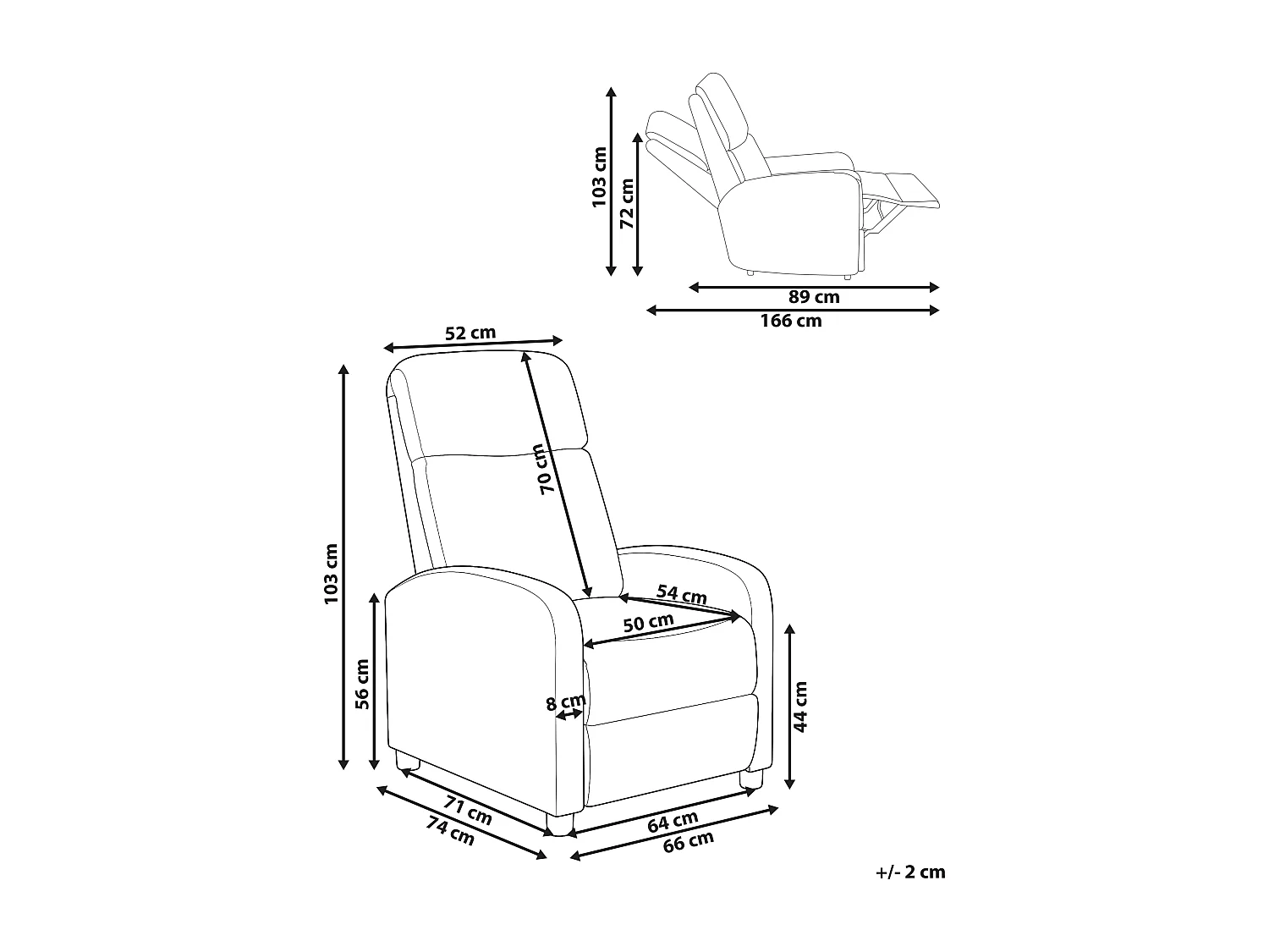 Fauteuil inclinable EMINENCE Lin synthétique Bleu marine