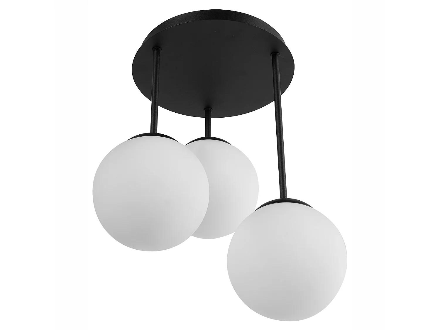 3 Light Pendant Lamp RIANA Glass Black