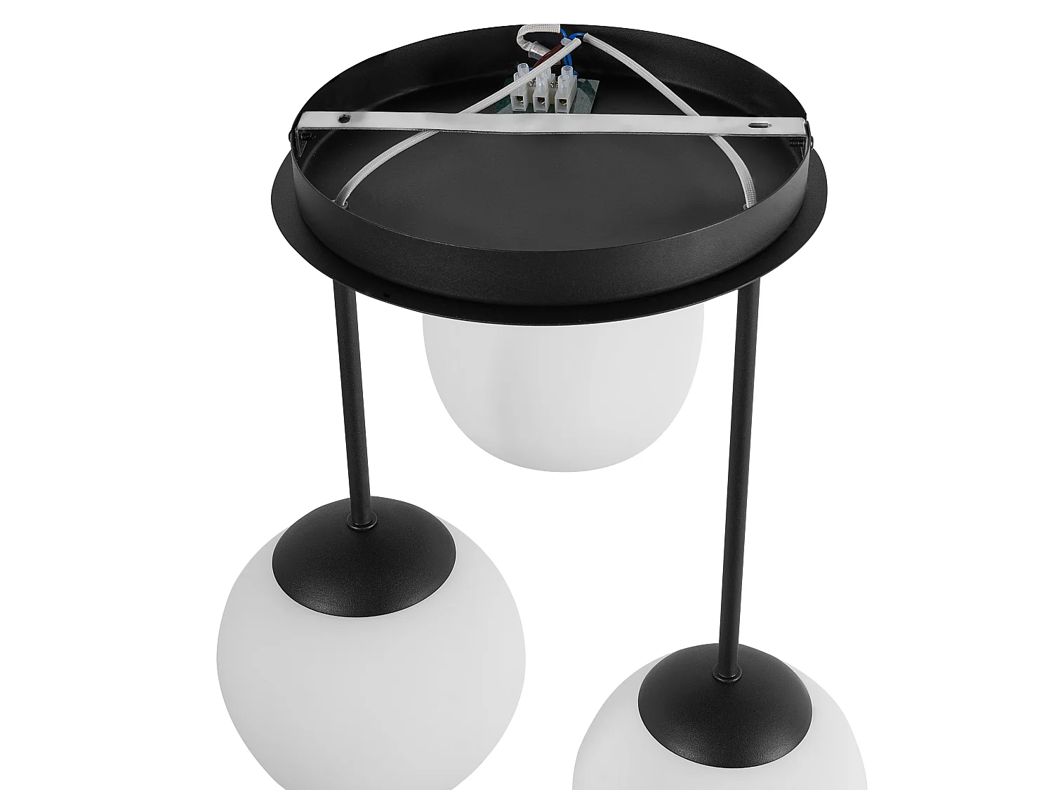 3 Light Pendant Lamp RIANA Glass Black