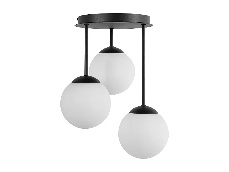 Lampes suspension à 3 lumières RIANA Verre Noir