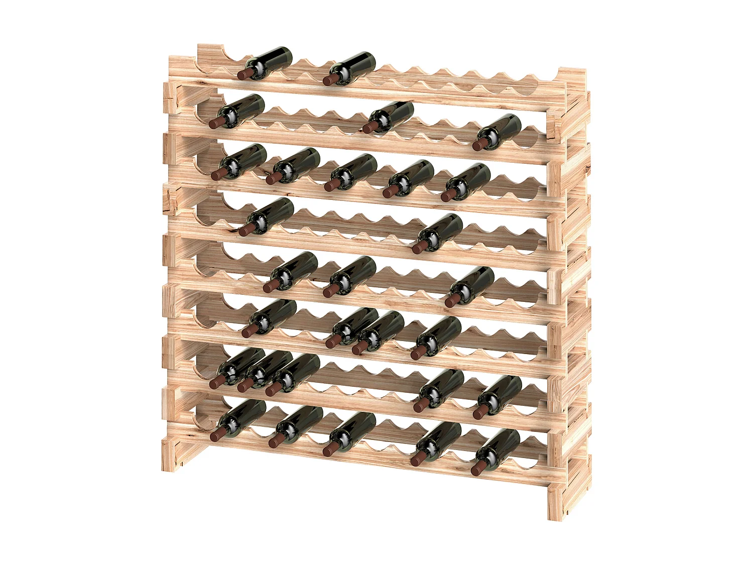 Scaffale cantinetta vini per 96 bottiglie in legno di pino
