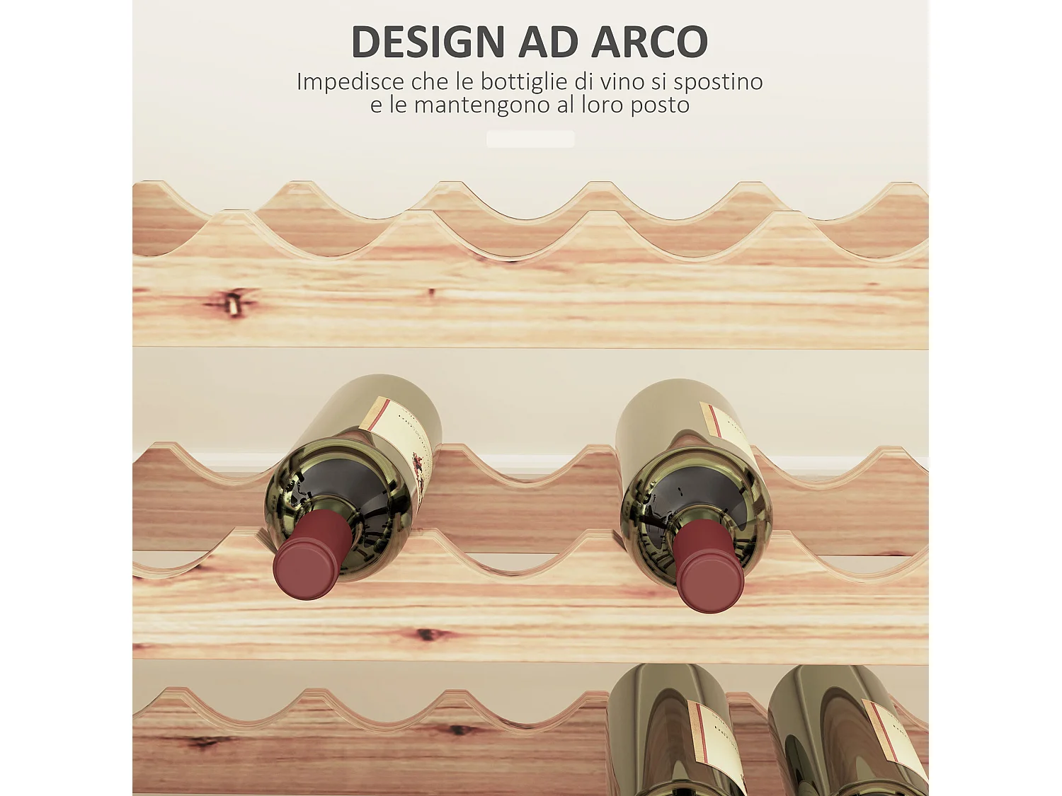 Scaffale cantinetta vini per 96 bottiglie in legno di pino