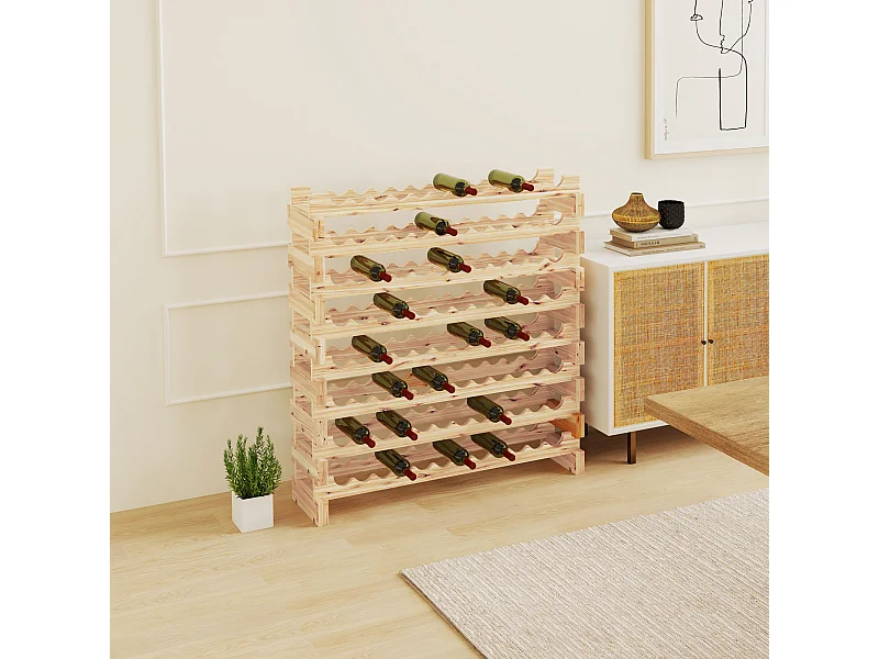 Scaffale cantinetta vini per 96 bottiglie in legno di pino
