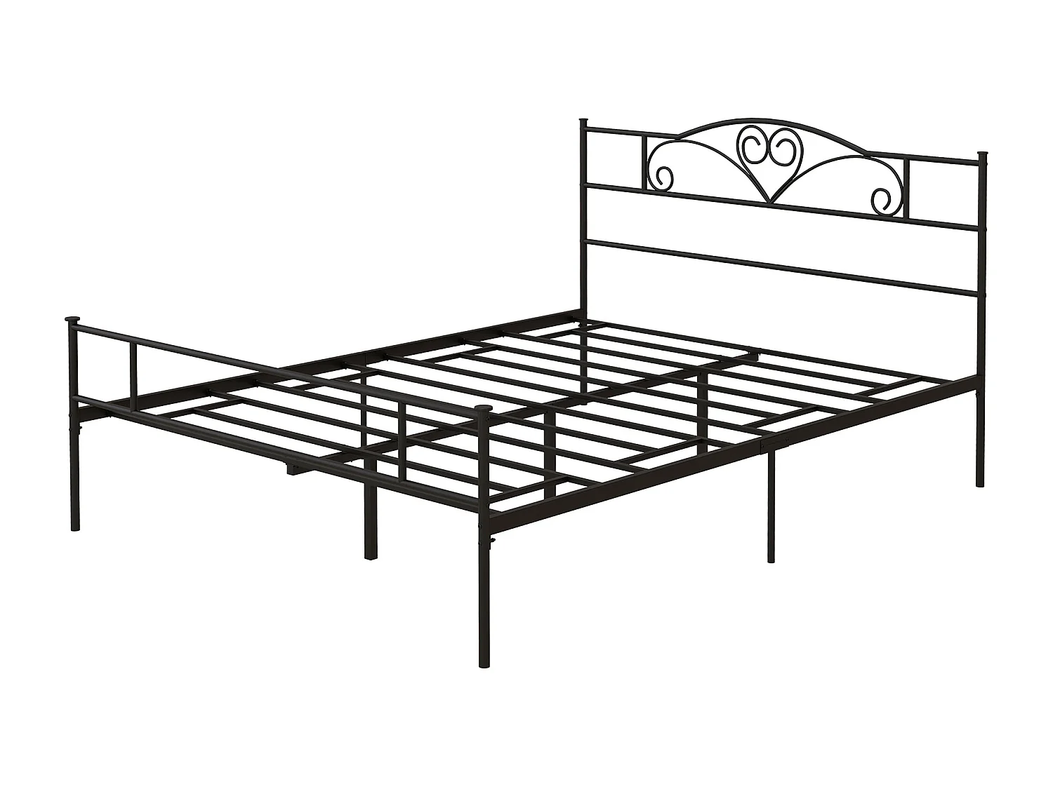 Letto matrimoniale 160x200cm acciaio doghe integrate testiera