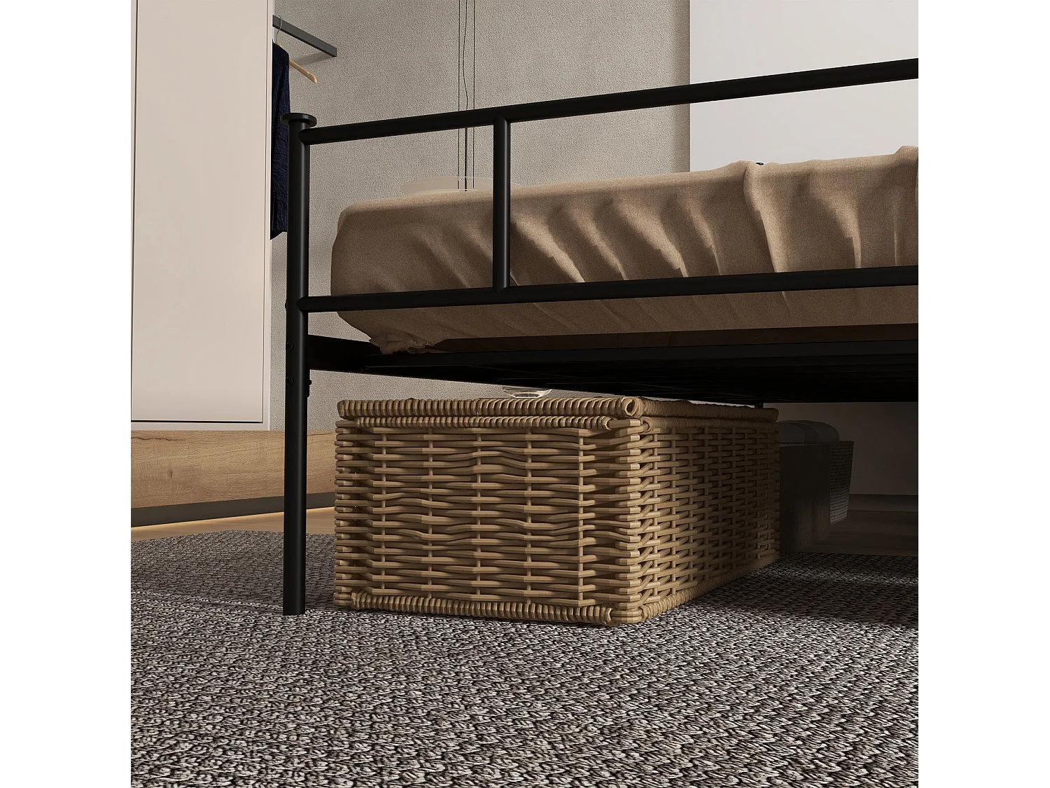 Letto matrimoniale 160x200cm acciaio doghe integrate testiera