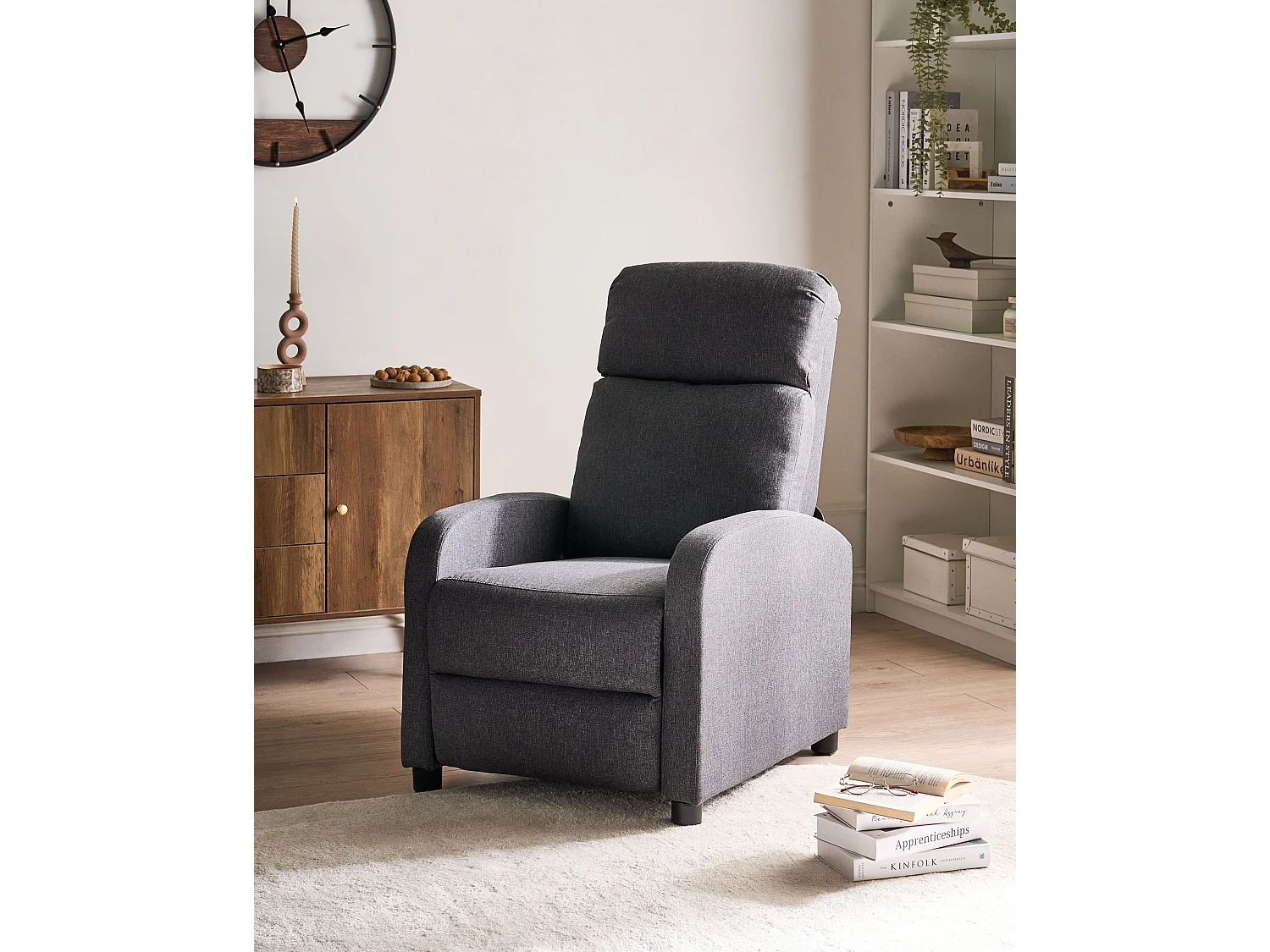Fauteuil inclinable EMINENCE Lin synthétique Gris foncé