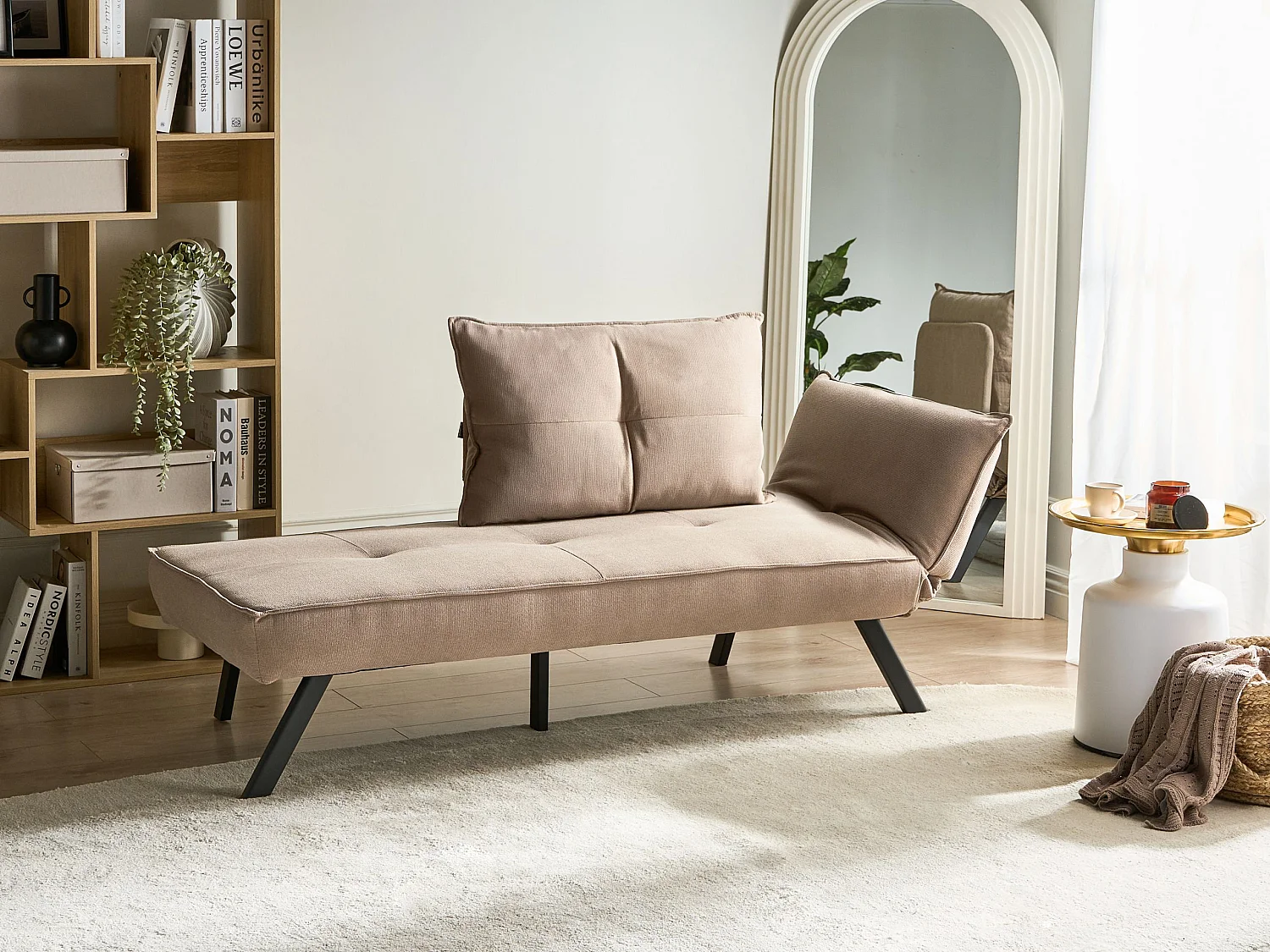 Chaise longue côté droit ROCAMADOUR Tissu Taupe