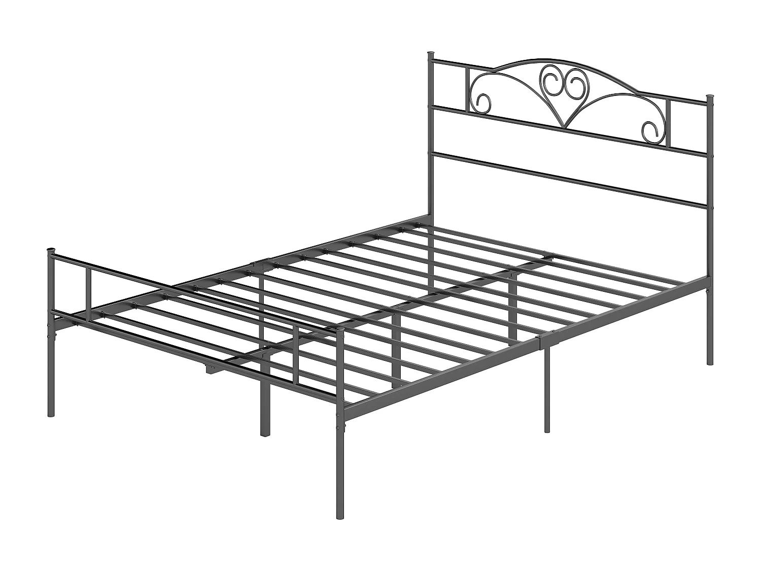 Letto 1 piazza e mezza in acciaio con doghe integrate 140x200cm