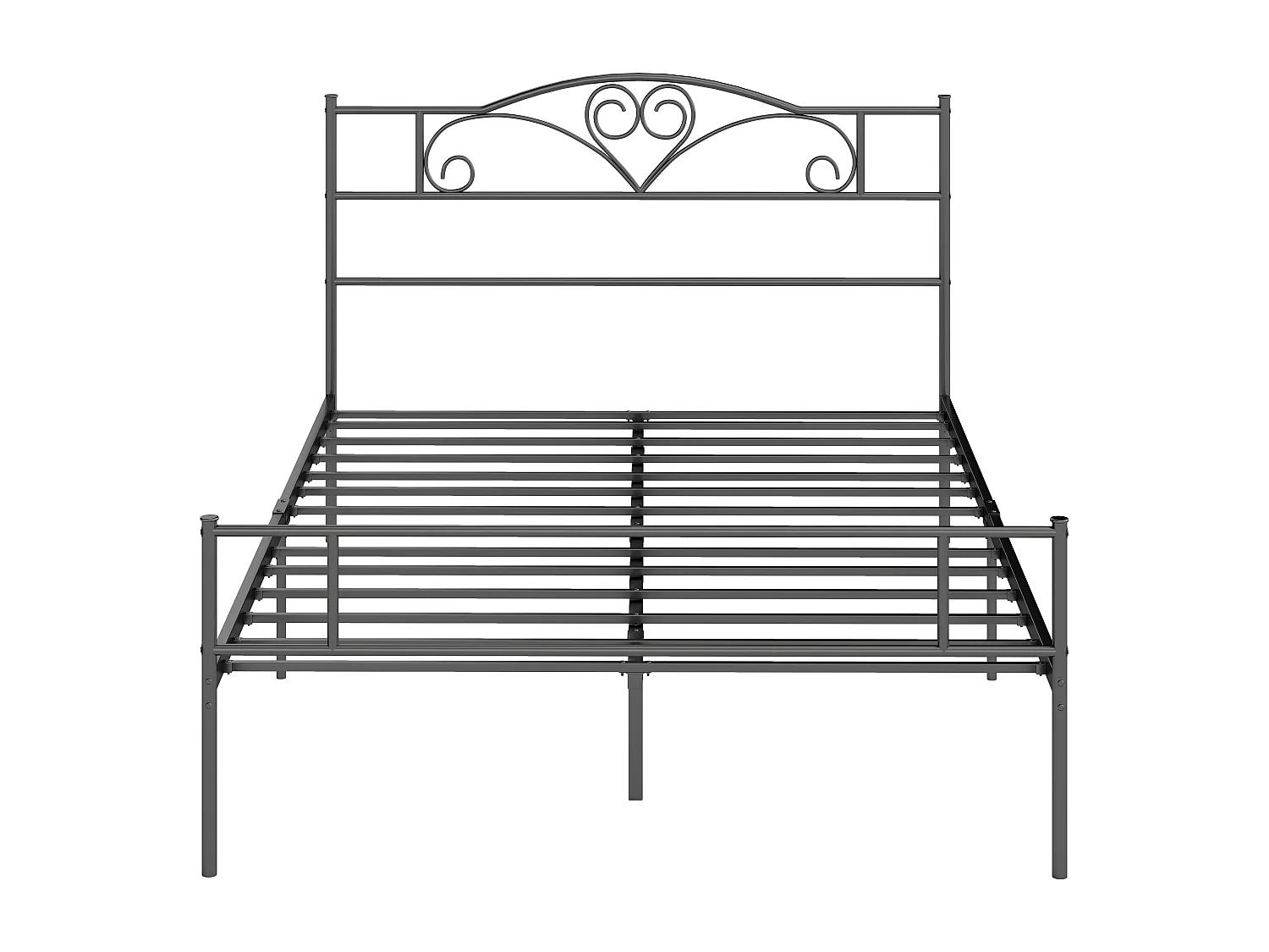 Letto 1 piazza e mezza in acciaio con doghe integrate 140x200cm