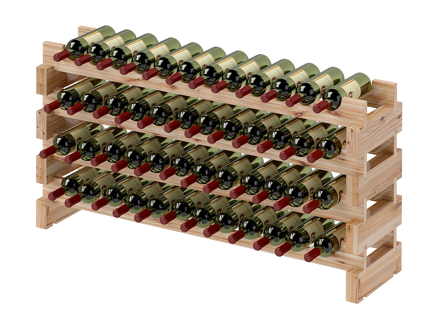 Scaffale cantinetta vini per 48 bottiglie in legno di pino