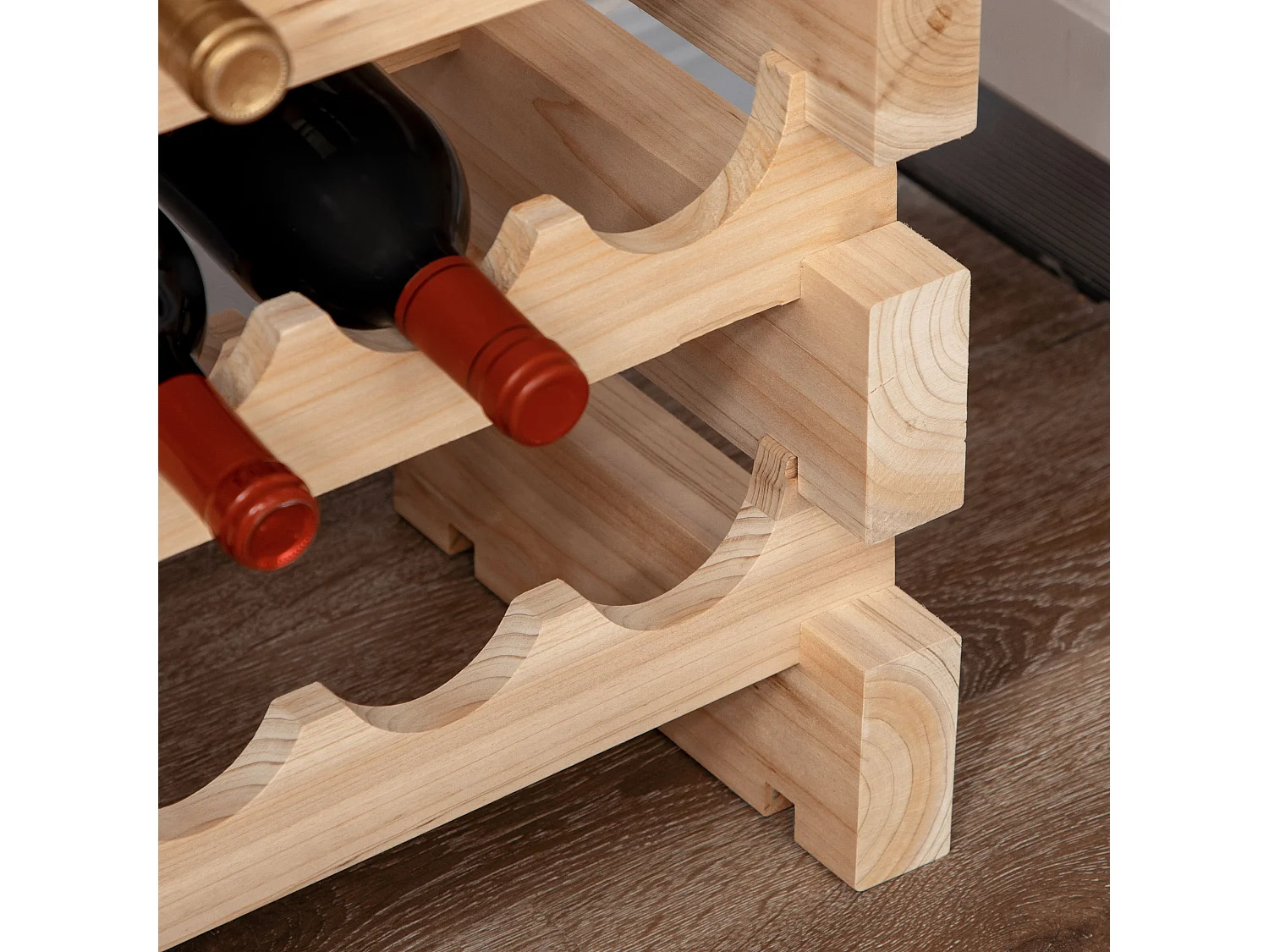 Scaffale cantinetta vini per 48 bottiglie in legno di pino