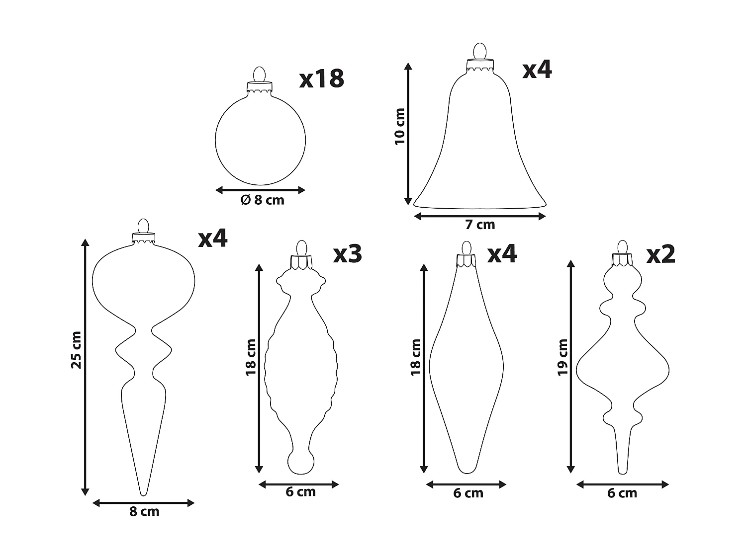 Lot de 35 boules FROSTING Verre Multicolore