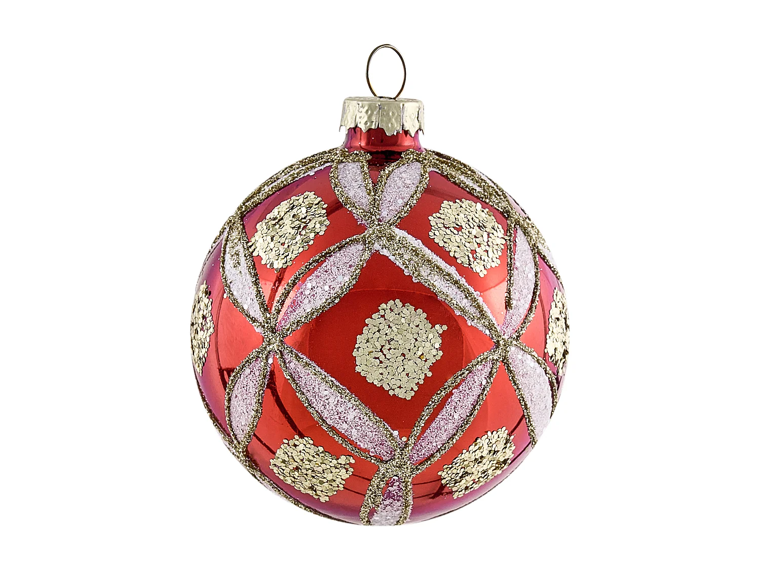 Lot de 50 boules SPARKLE Verre Rouge/doré