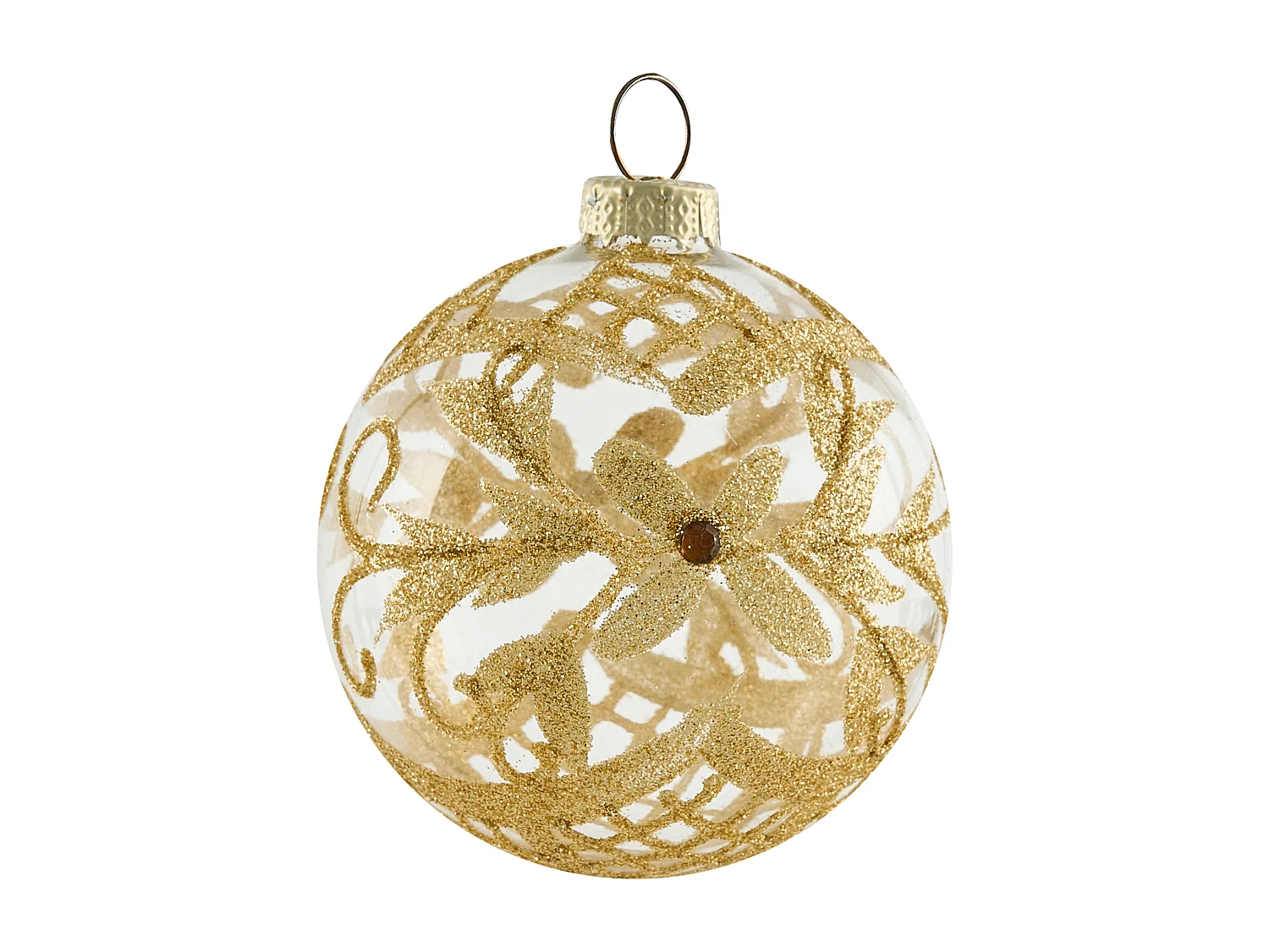 Lot de 50 boules SPARKLE Verre Rouge/doré