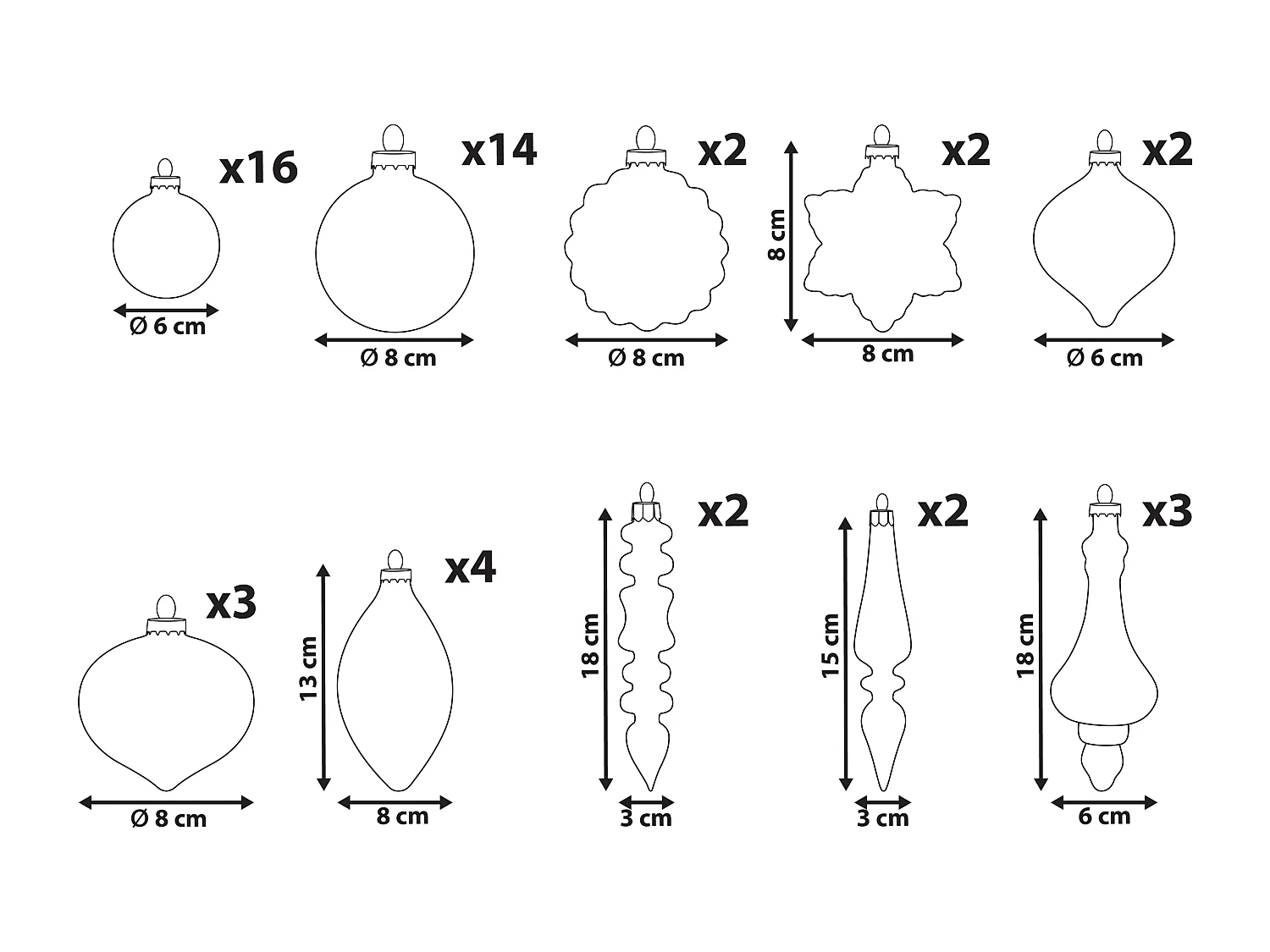 Lot de 50 boules SPARKLE Verre Rouge/doré