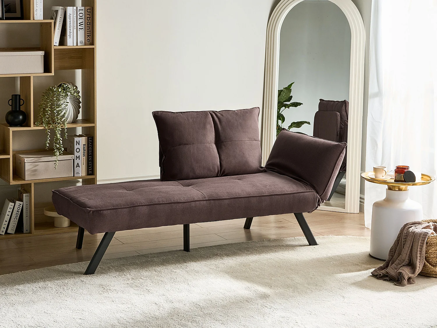 Chaise longue côté droit ROCAMADOUR Tissu Marron