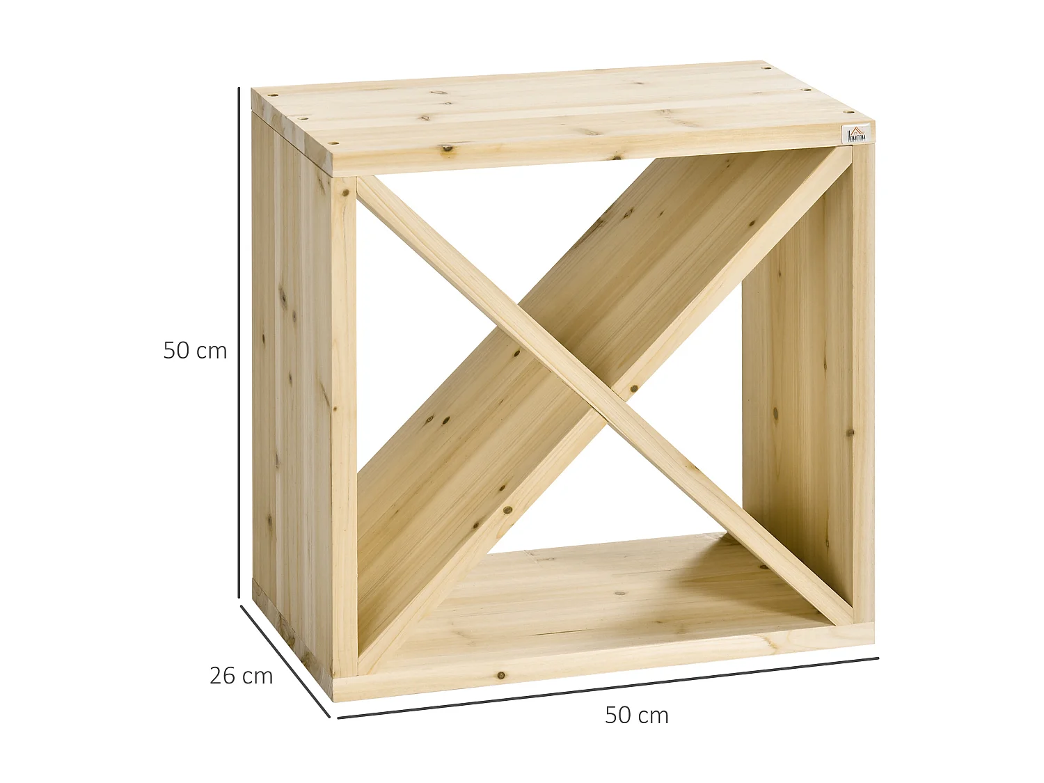 Mobiletto portabottiglie 4 sezioni in legno naturale colore legno