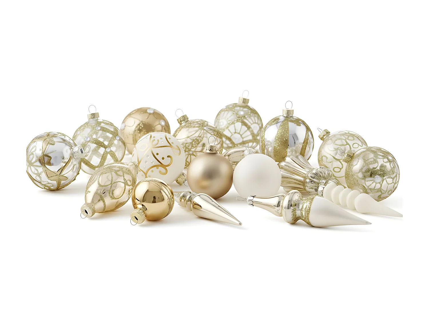 Lot de 70 boules FLICKER Verre Doré