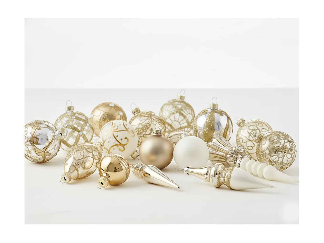 Lot de 70 boules FLICKER Verre Doré