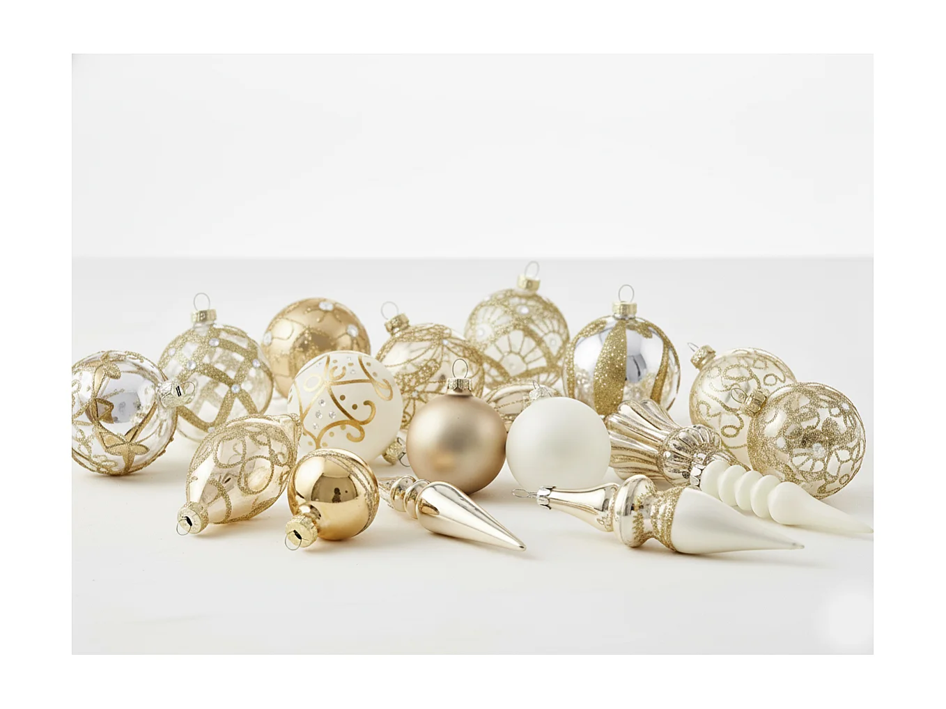 Lot de 70 boules FLICKER Verre Doré