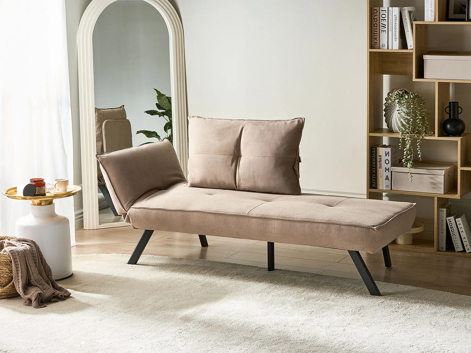 Chaise longue côté droite ROCAMADOUR Tissu Taupe