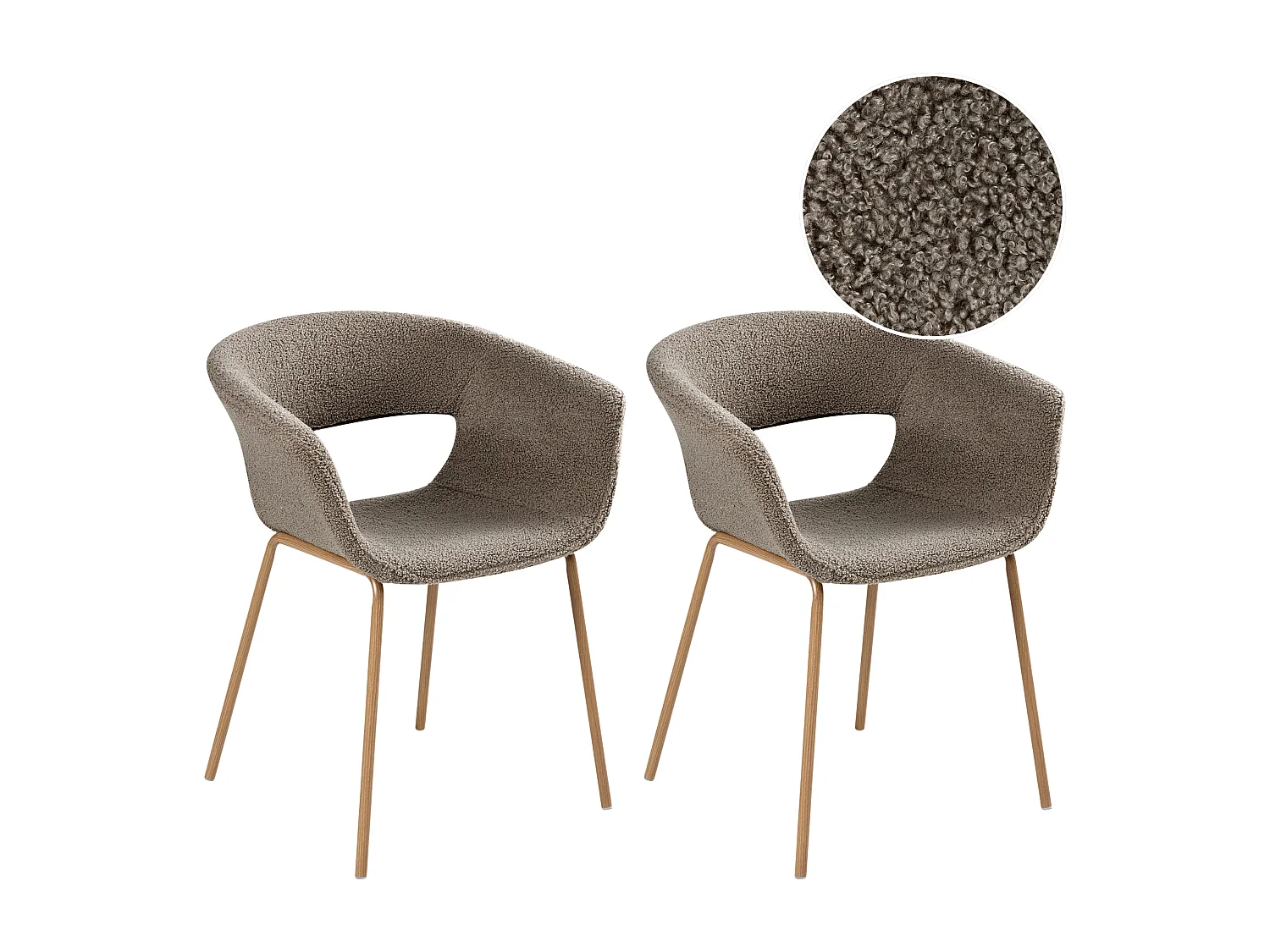 Lot de 2 chaises de salle à manger ELMA Taupe