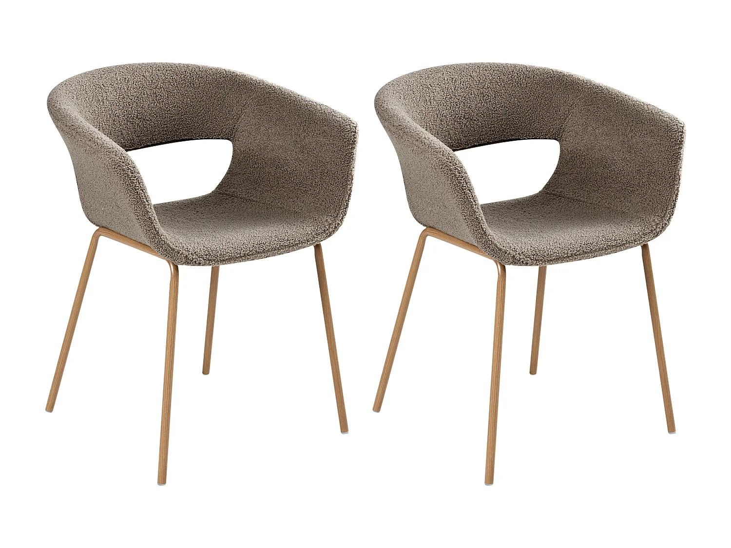 Lot de 2 chaises de salle à manger ELMA Taupe