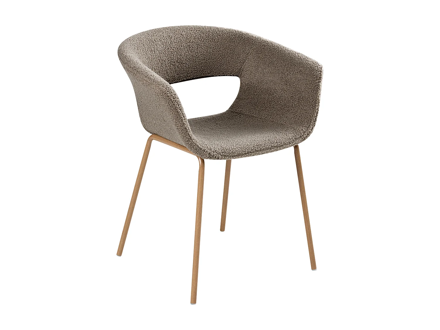 Lot de 2 chaises de salle à manger ELMA Bouclé Taupe
