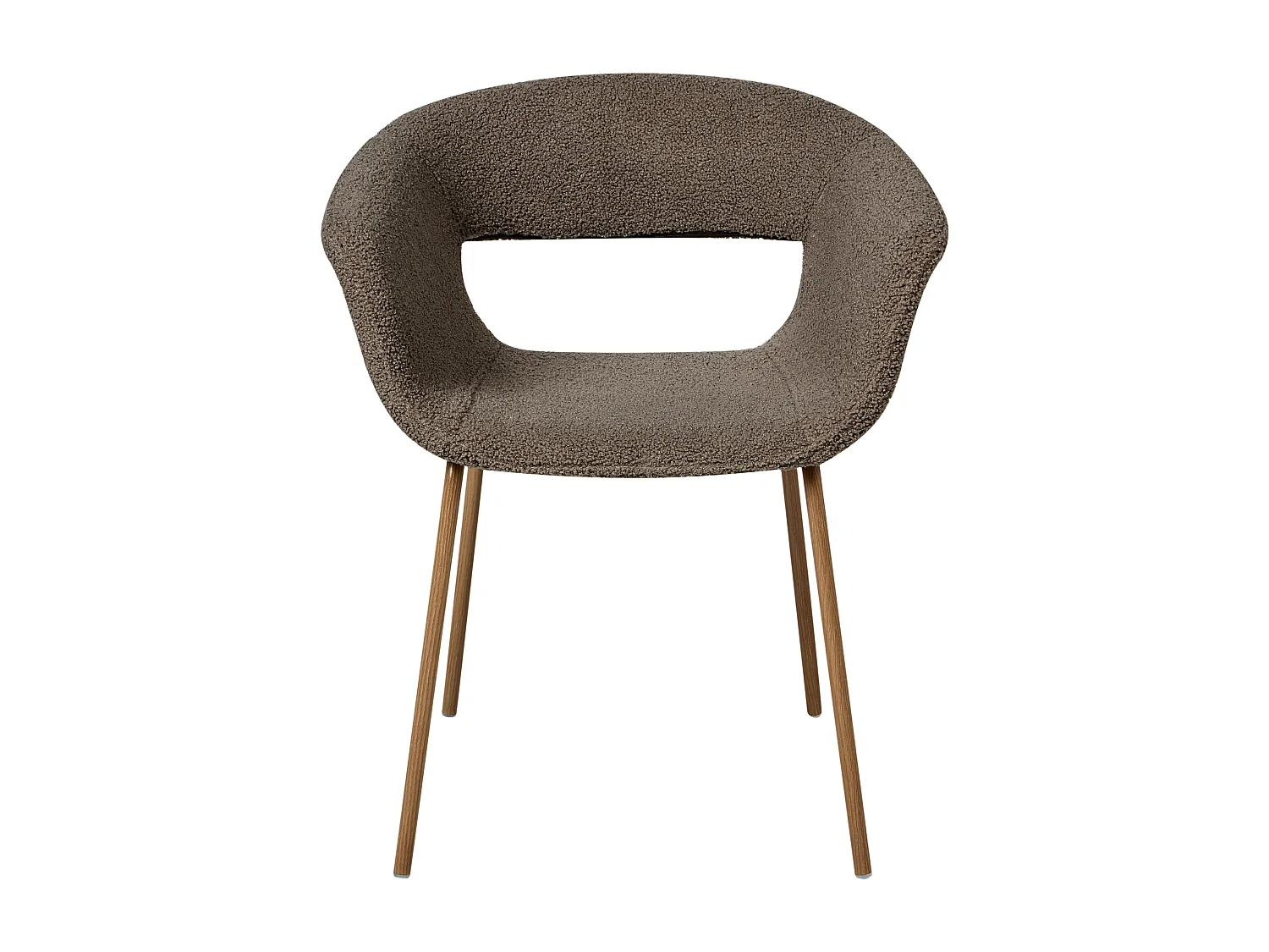 Lot de 2 chaises de salle à manger ELMA Bouclé Taupe