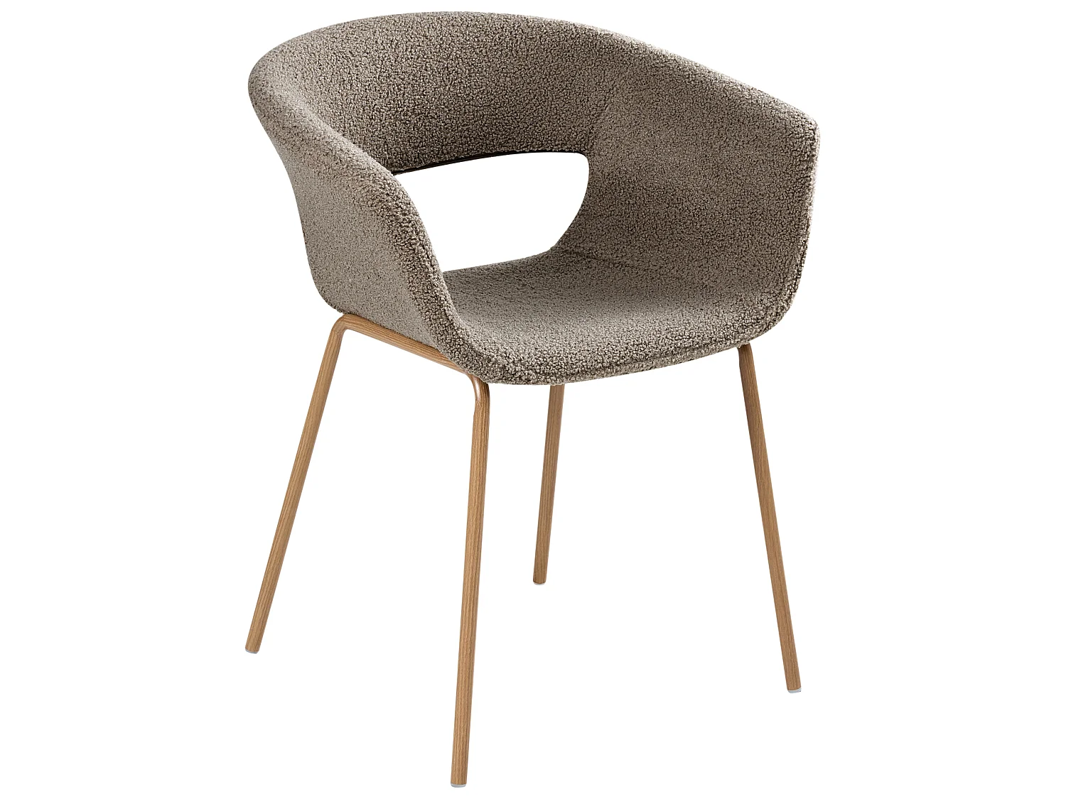 Set of 2 Dining Chairs ELMA Boucle Taupe