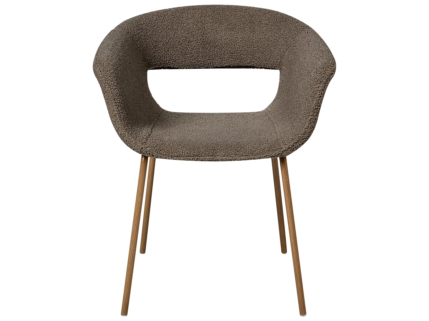 Set of 2 Dining Chairs ELMA Boucle Taupe