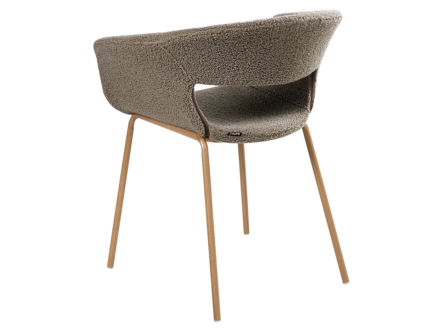 Set of 2 Dining Chairs ELMA Boucle Taupe