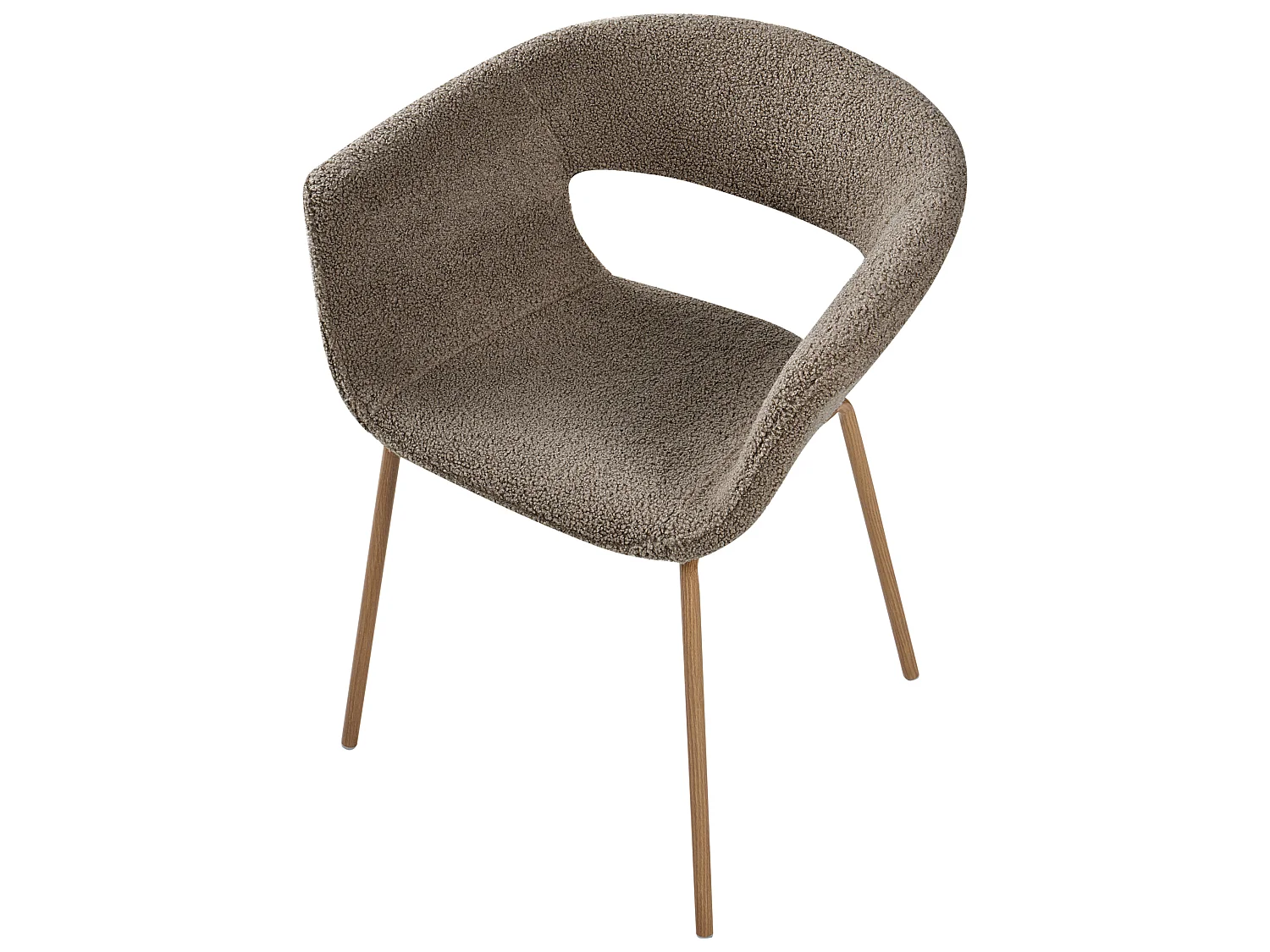 Set of 2 Dining Chairs ELMA Boucle Taupe