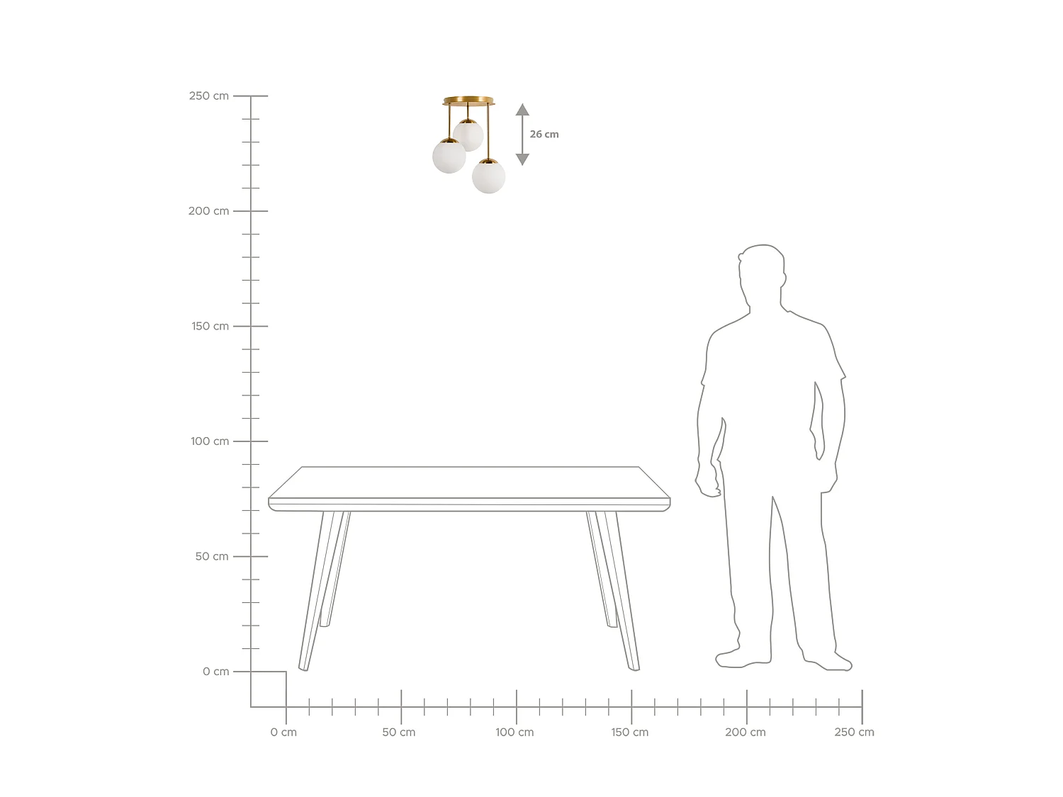 Lampes suspension à 3 lumières RIANA Verre Métal Laiton