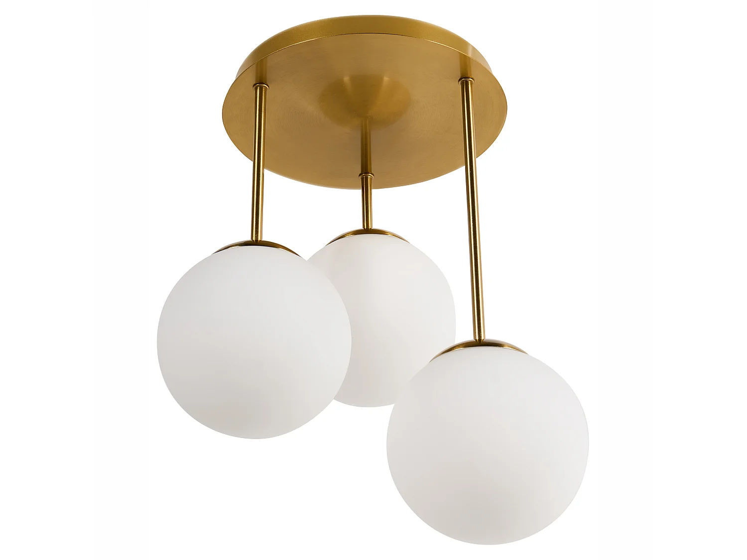 Lampes suspension à 3 lumières RIANA Verre Métal Laiton