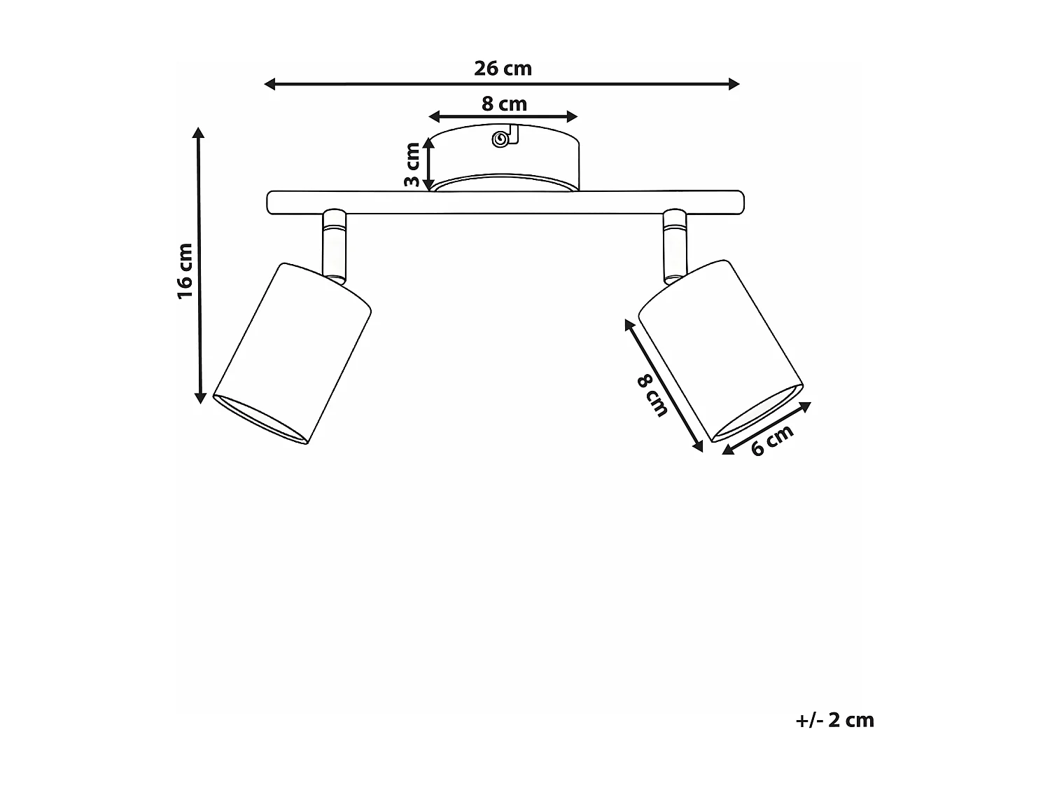 Spot à 2 lumières NYANDO Métal Blanc