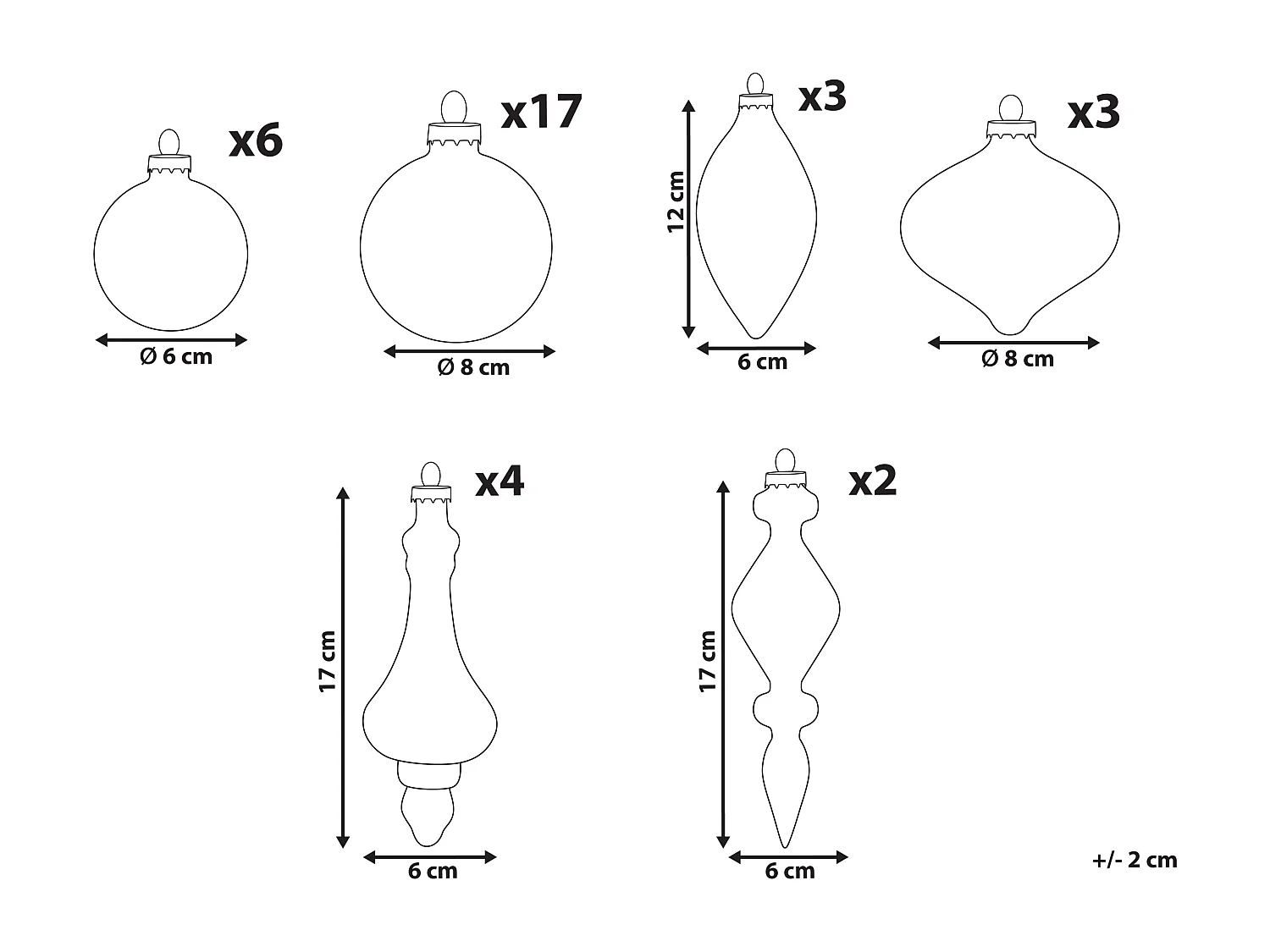 Lot de 35 boules ICEDROP Verre Bleu/doré