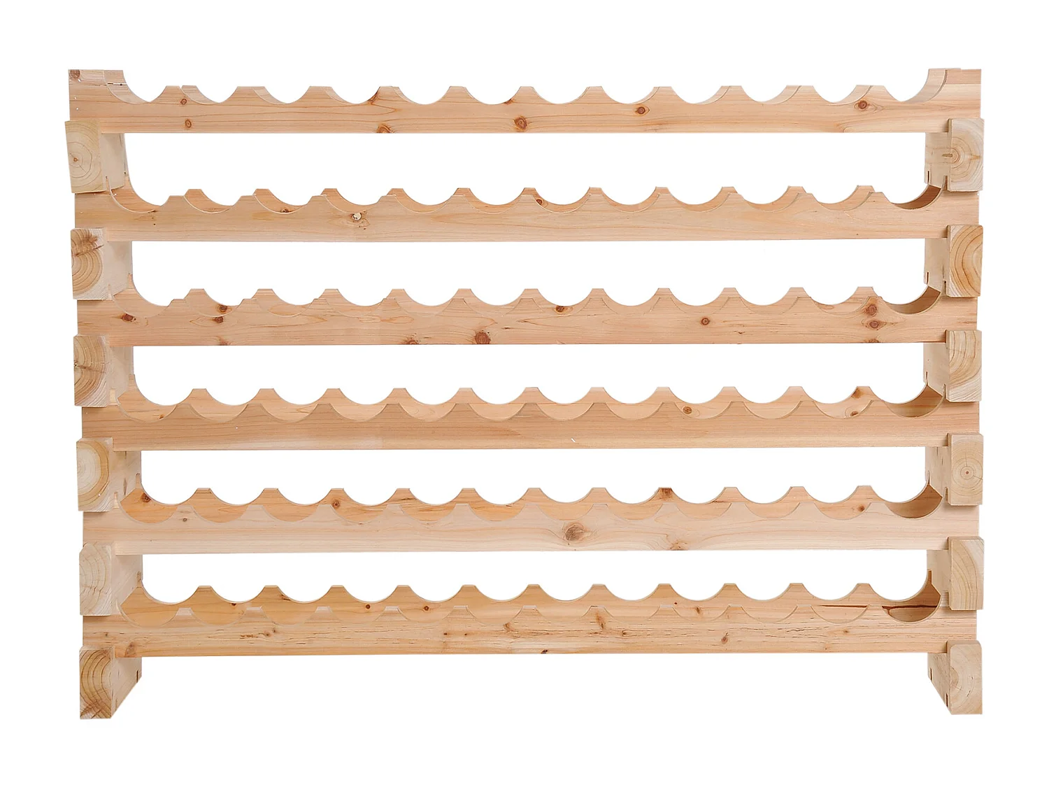 Scaffale portabottiglie in legno di pino colore legno