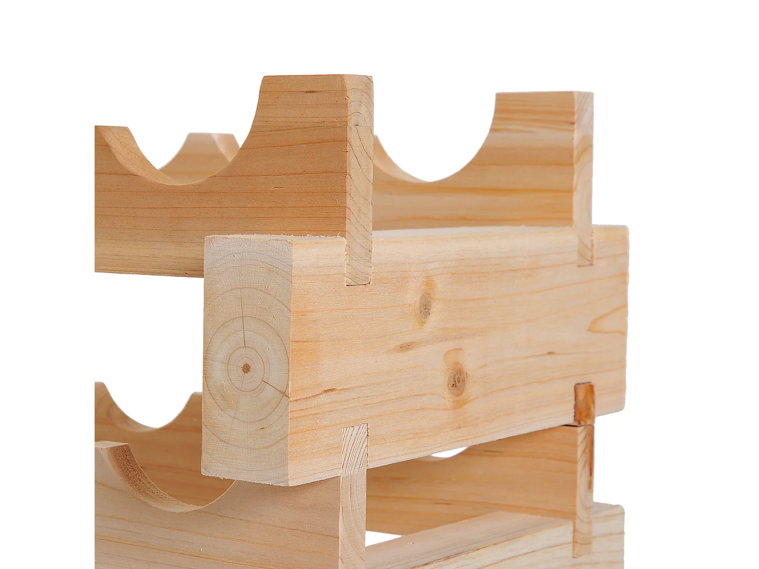 Scaffale portabottiglie in legno di pino colore legno