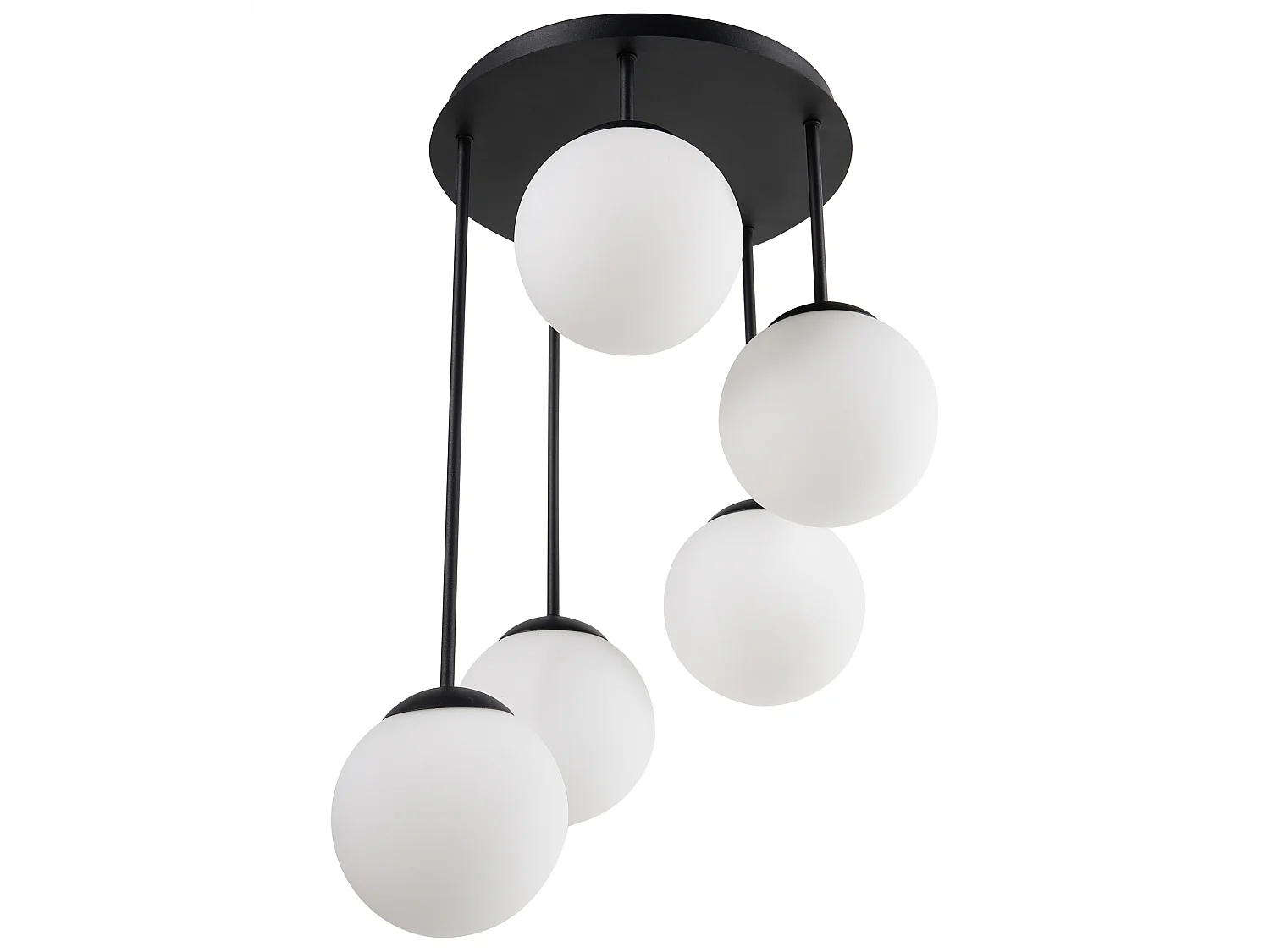 Lampes suspension à 5 lumières RIANA Verre Noir