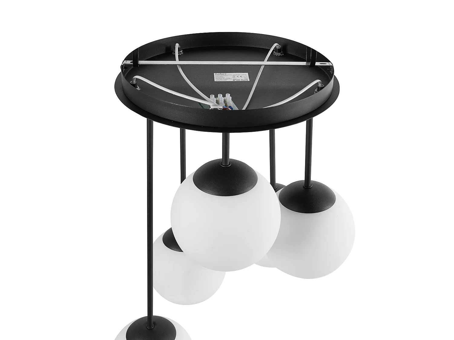 Lampes suspension à 5 lumières RIANA Verre Noir