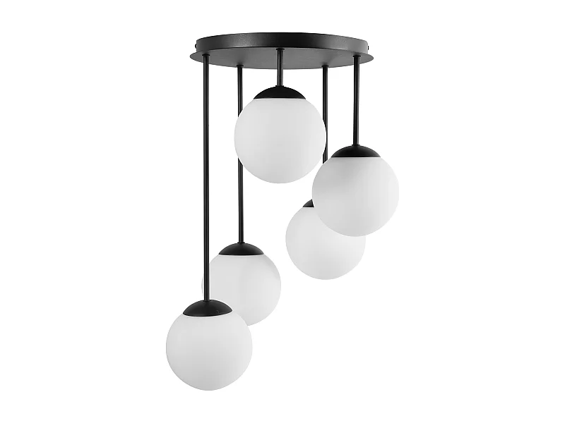 Lampes suspension à 5 lumières RIANA Verre Noir