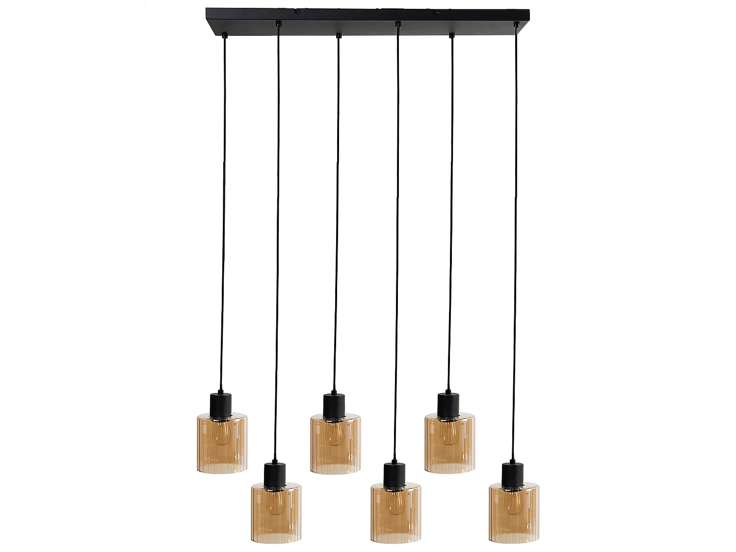6 Light Pendant Lamp KITARE Glass Beige