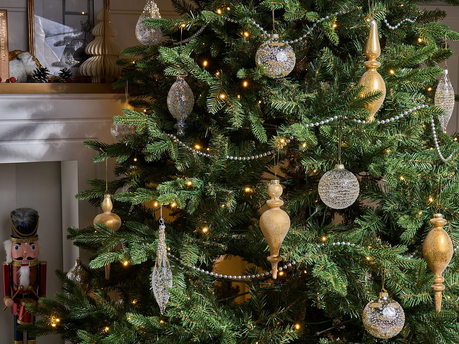 Lot de 25 boules ICICLE Verre Transparent/doré