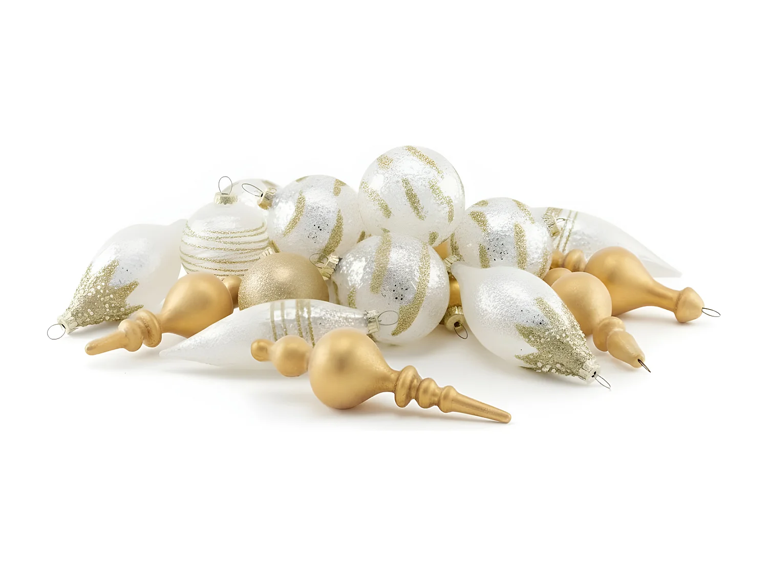 Lot de 25 boules ICICLE Verre Transparent/doré