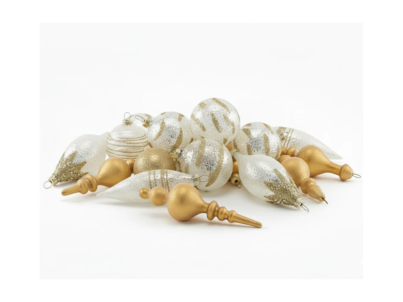 Lot de 25 boules ICICLE Verre Transparent/doré