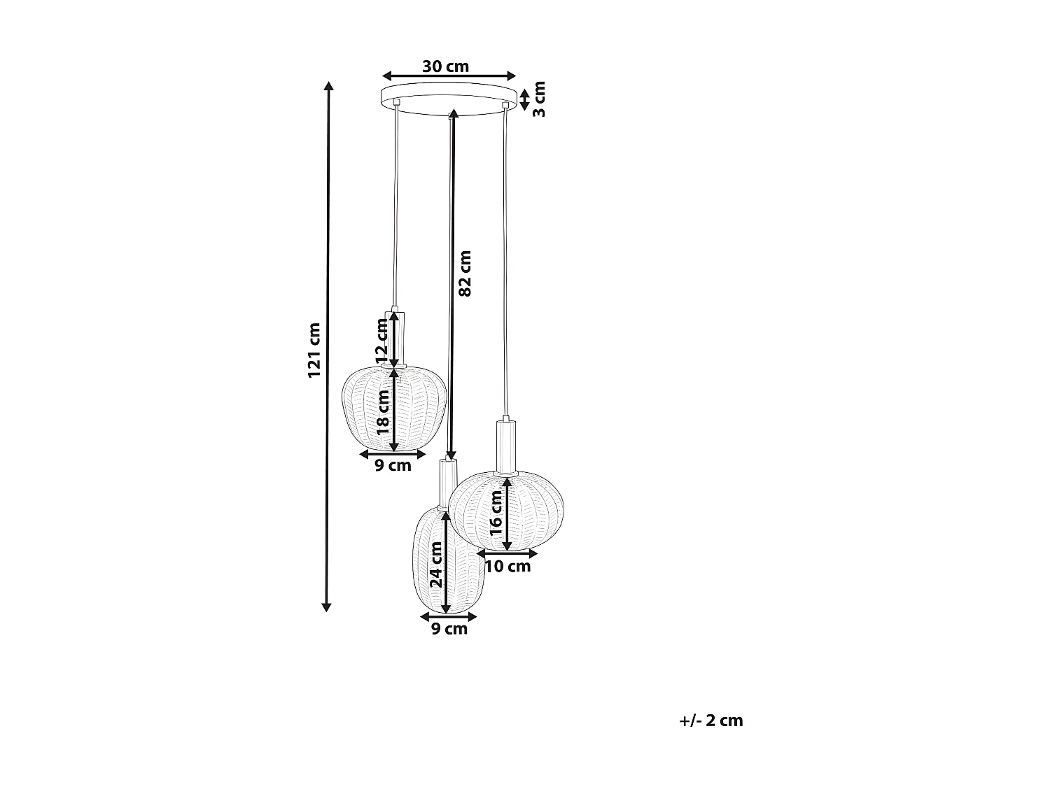 Lampe suspension NJORO Verre Multicolore