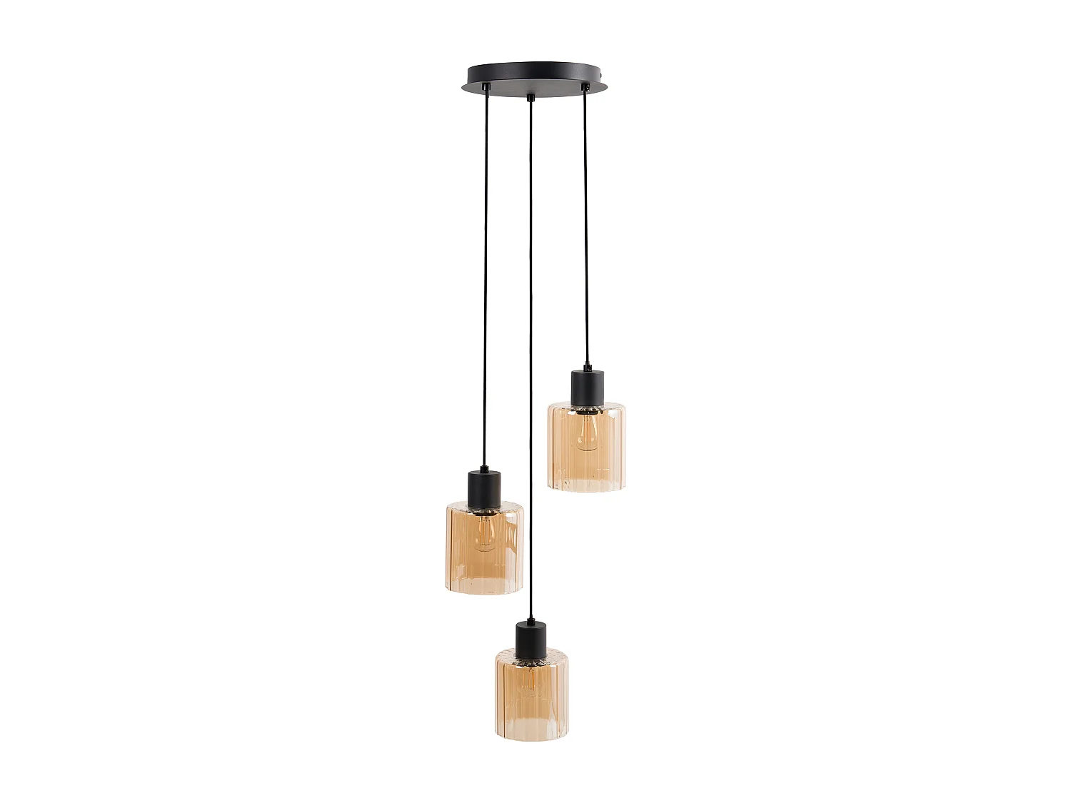 Lampes suspension à 3 lumières KITARE Verre Beige