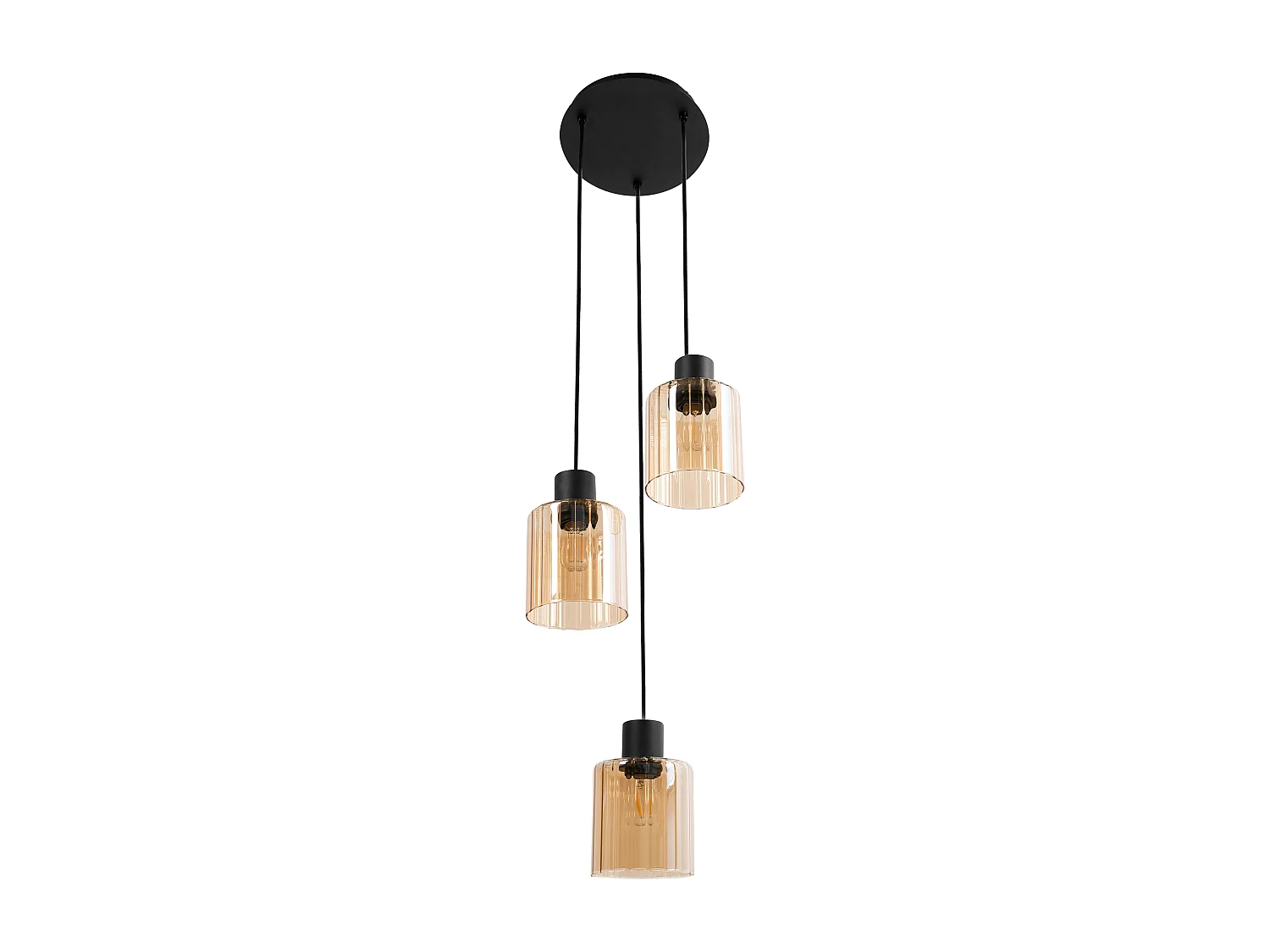 Lampes suspension à 3 lumières KITARE Verre Beige